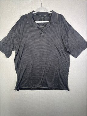 Gary Player Men's XXL Black Patterned Cotton Polo Shirt